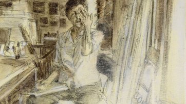 Study (c) for portrait of Helen Garner