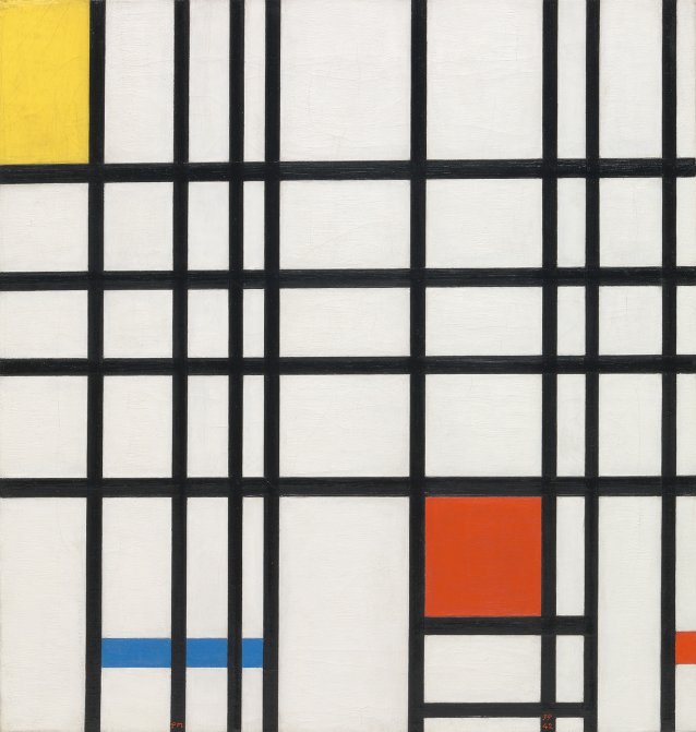 Composition with Yellow, Blue and Red, 1937-42 by Piet Mondrian