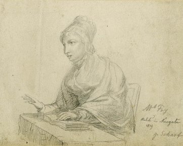 Mrs Fry. Sketch’d in Newgate, 1819 by George Scharf