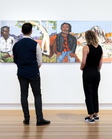People viewing an artwork in the Gallery