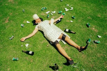 Passed out on the grass