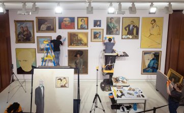 Installing artworks in Gallery One