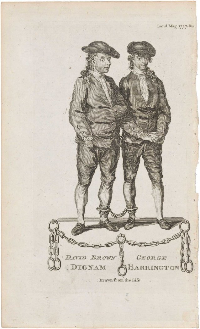 David Brown Dignam [and] George Barrington drawn from the life