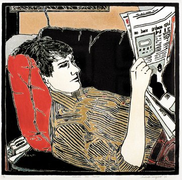Reading the paper, 1987 by Cressida Campbell