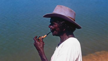 Ginger Riley at the Limmen River, Northern Territory
