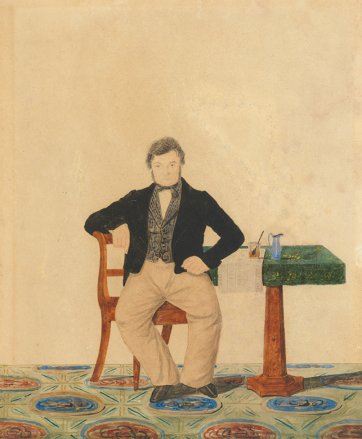 not titled (Portrait of a man seated at a table) c. 1850 by CHT Costantini
