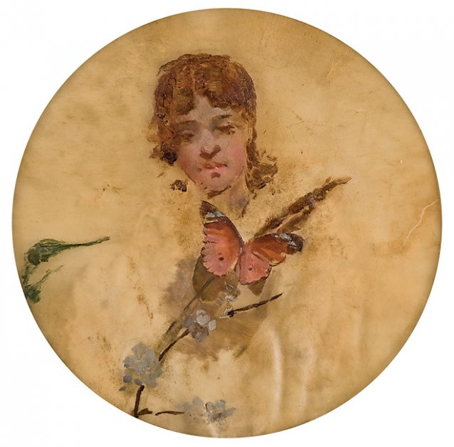 Head Study and Butterfly, c.1888