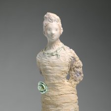 Woman with green rose (Portrait of Julia Zemiro)